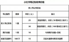 小红书 -  小红 书素人 笔记 收费 标准 探讨